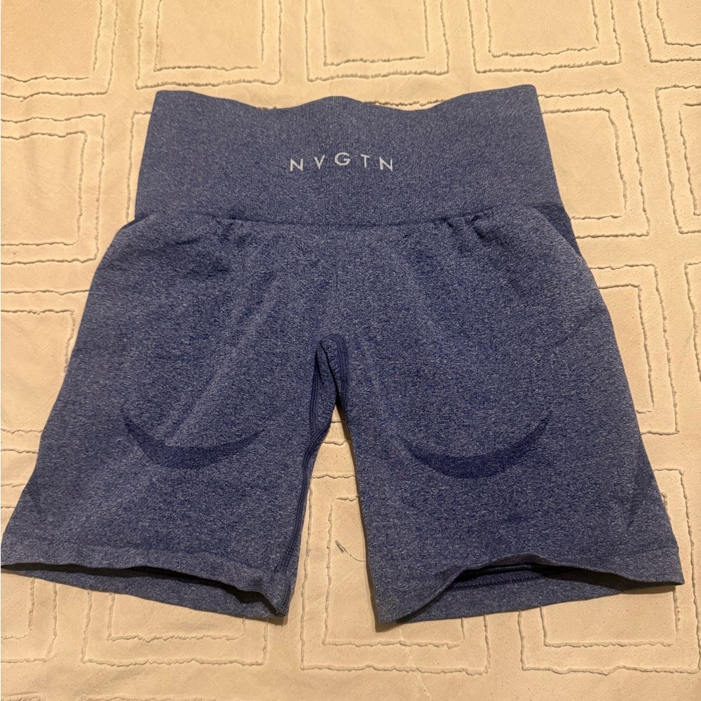 NVGTN Women's Heathered Blue Bike Shorts